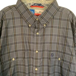Wrangler George Strait Cowboy Cut Shirt Mens 3XLT Gray Plaid MGS171M Long Sleeve